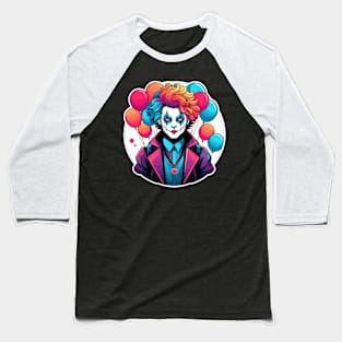 Clown Halloween Illustration Baseball T-Shirt